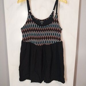 Torrid Babydoll Top Plus Sz 1 Whimsigoth Stretch Boho Adjustable Strap Tank